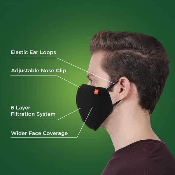 Dettol D95 Mask Anti Virus Reusable & Washable Black Large