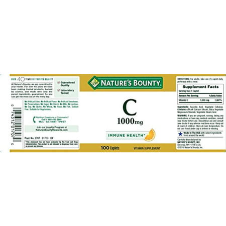 Nature'S Bounty Vitamin C Pills And Supplement| Supports Immune Health| 1000mg|100 Count (Pack Of 2)