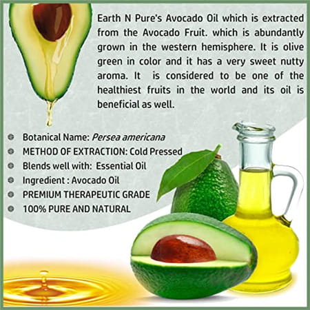 Earth N Pure Avocado Oil 100% Pure Natural And Cold Pressed - 200 Ml (6.8 Fl. Oz.) (200 Ml)