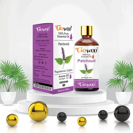 Go Woo 100% Pure Patchouli Oil For Reduce Acne Stress Stomach Pain 10 Ml