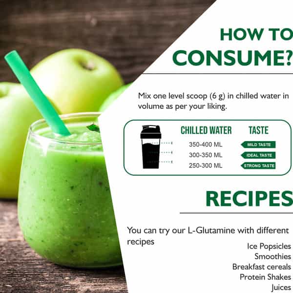Onelife L-Glutamine Green Apple - 250Gm