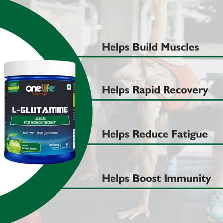 Onelife L-Glutamine Green Apple - 250gm