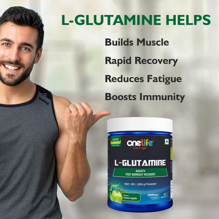 Onelife L-Glutamine Green Apple - 250gm