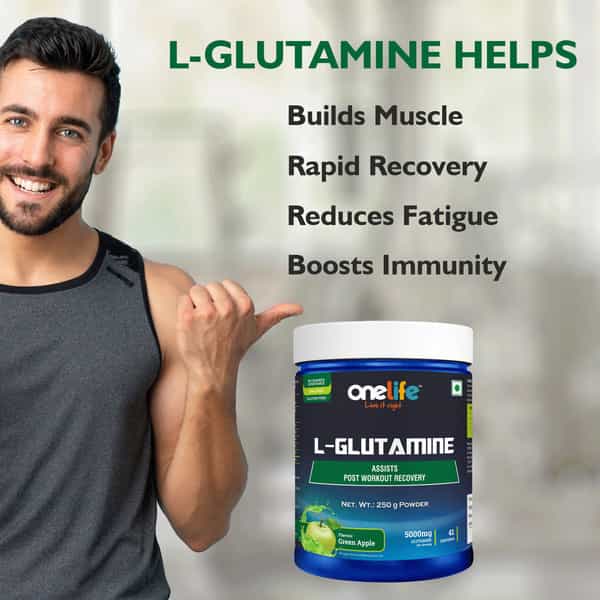 Onelife L-Glutamine Green Apple - 250Gm