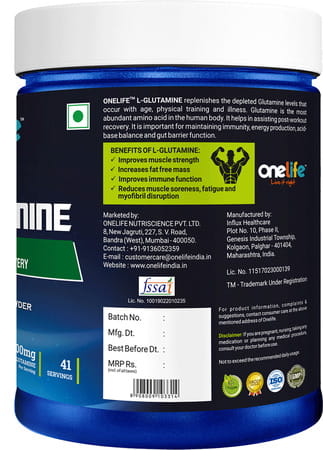 Onelife L-Glutamine Green Apple - 250gm