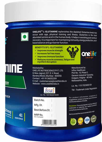 Onelife L-Glutamine Green Apple - 250Gm