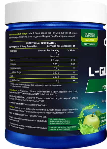 Onelife L-Glutamine Green Apple - 250Gm