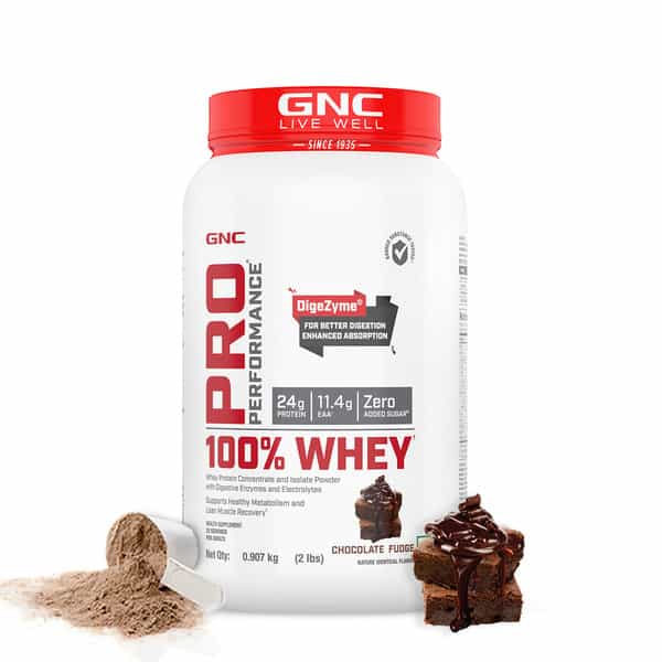 Gnc Pro Performance 100% Whey Protein Powder | 907 G | 24G Protein | 5.5B Bcaa | Chocolate Fudge