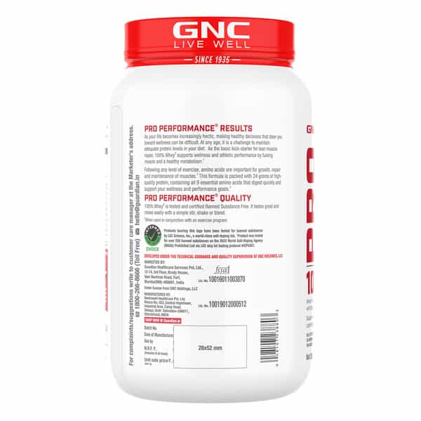 Gnc Pro Performance 100% Whey Protein Powder | 907 G | 24G Protein | 5.5B Bcaa | Chocolate Fudge