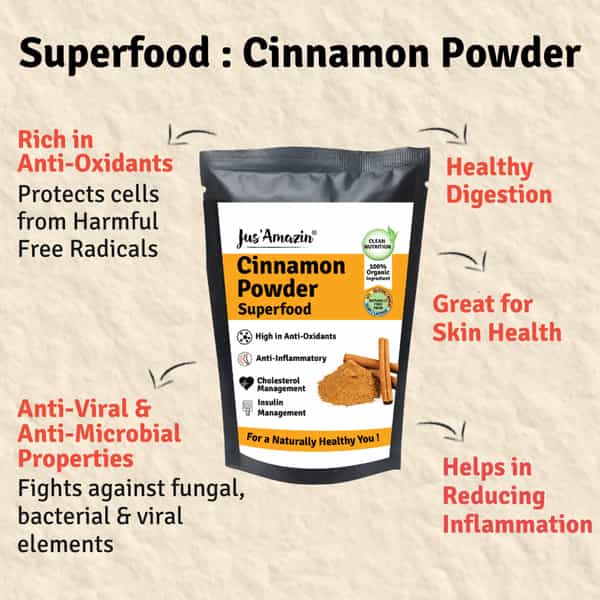 Jus Amazin Organic Cinnamon Powder (75G) Clean Nutrition Superfood