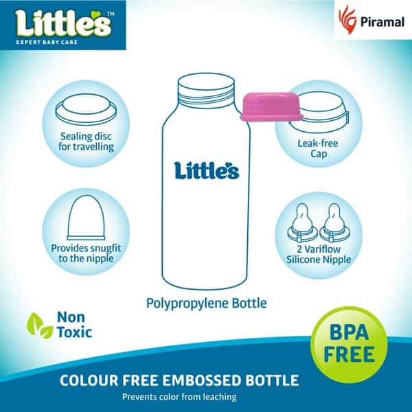 Little's Classic Maxi Blue Feeding Bottle - 240Ml