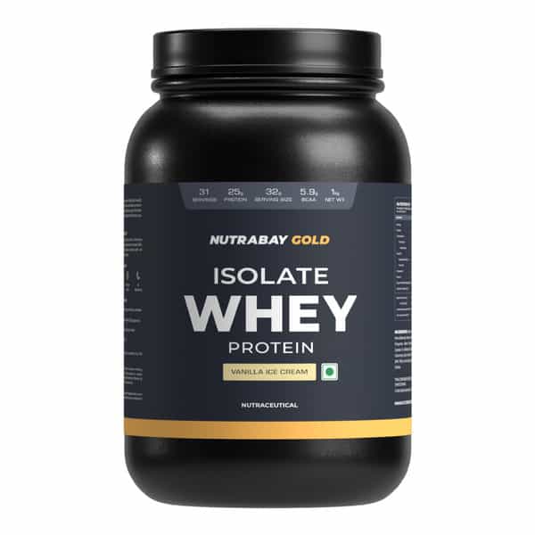 Nutrabay Gold 100% Whey Protein Isolate Vanilla Ice Cream - 1Kg