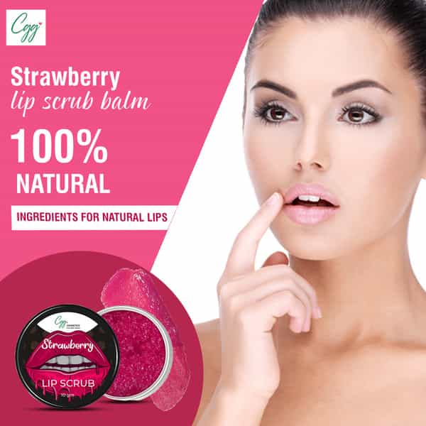 Cgg Cosmetics Strawberry Lip Scrub For Brightening Dark Lips | Dry Lips | Pigmented Lips | 10 Grams