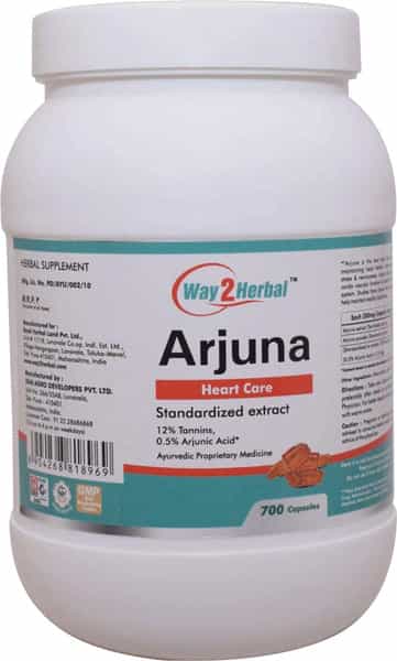 Way2herbal Arjuna Heart Care Wellness 700 Capsules Value Pack