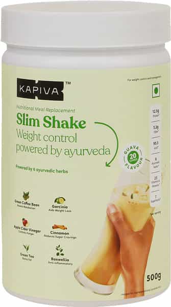 Kapiva Guava Slim Shake -Meal Replacement Drink Powered - 500 Grams