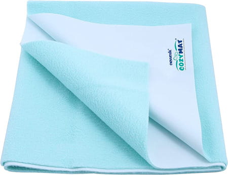 Newnik Cozymat Soft Water-Proof & Reusable Mat (Size: 70cm X 50cm) Sea Green Small