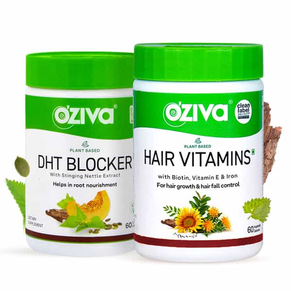 Oziva Haircare Combo: Hair Vitamins Capsules (60 No) & Dht Blocker Capsules (60 No)