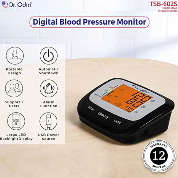 Dr. Odin Digital Blood Pressure Monitor (Black)-Tsb-602S