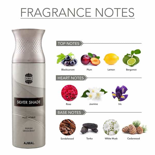Ajmal Silver Shade & Sacred Love Deodorant Perfume For Men & Women (200 Ml Pack Of 2)
