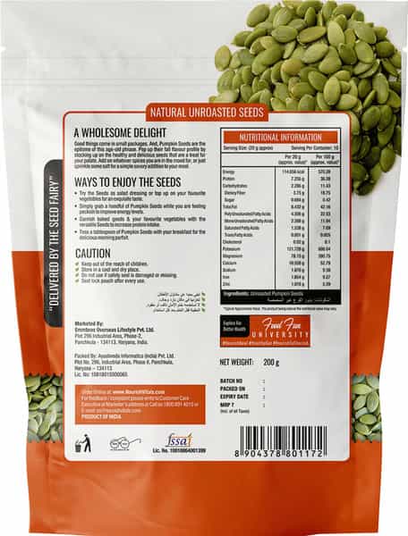 Nourishvitals Healthy Munching Combo | Chia Raw Seeds + Pumpkin Raw Unroasted Seeds (200Gm Each)