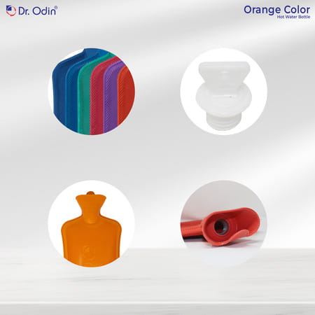 Dr. Odin Hot Water Bag (1.75 Litre) Non Electric Leakproof Hot Water Bottle For Body Pain (Orange)
