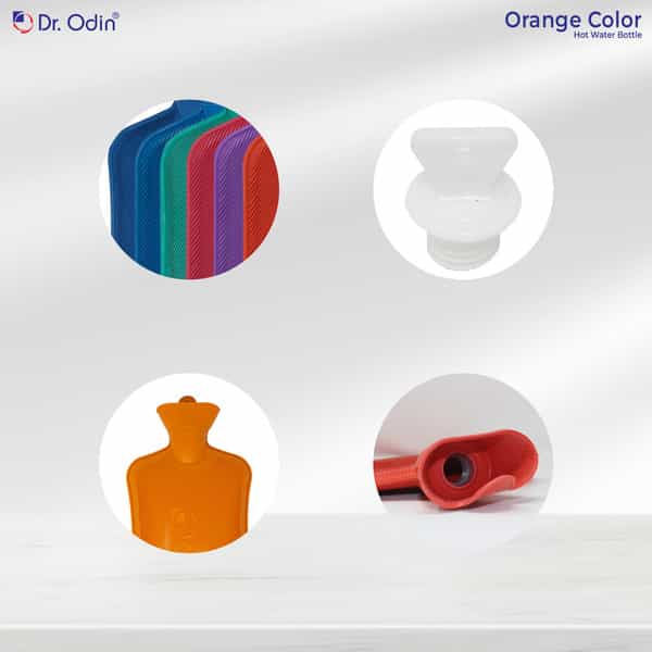 Dr. Odin Hot Water Bag (1.75 Litre) Non Electric Leakproof Hot Water Bottle For Body Pain (Orange)