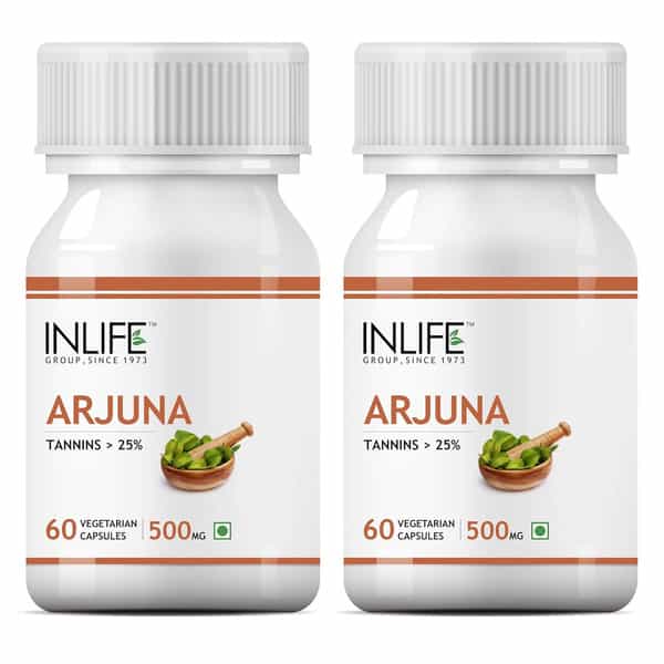 Inlife Arjuna Extract 60-Veg Capsules (500 Mg) (2 Pack) (2 X 60 No)