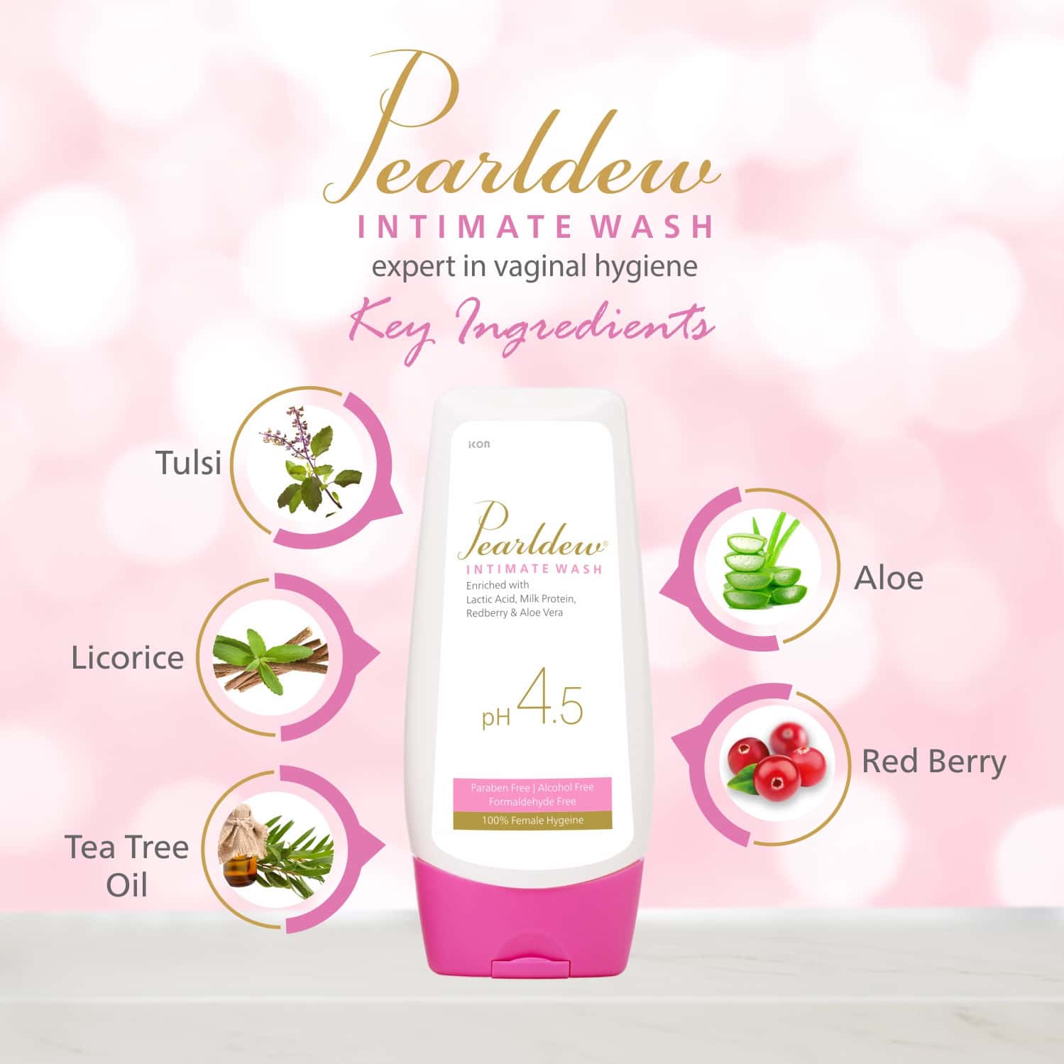 Buy PEARLDEW INTIMATE WASH 100 ML WITH ALOE & RED BERRY ALCOHOL