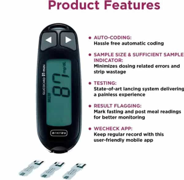 Arkray Max Glucocard 01-Mini Glucometer (Black)