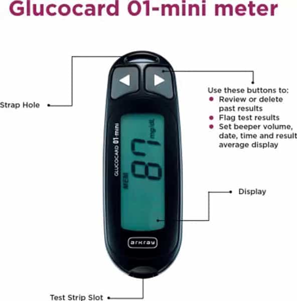 Arkray Max Glucocard 01-Mini Glucometer (Black)
