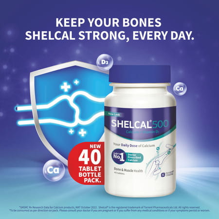 Shelcal 500mg Bottle Of 40 Tablets