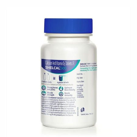 Shelcal 500mg Bottle Of 40 Tablets