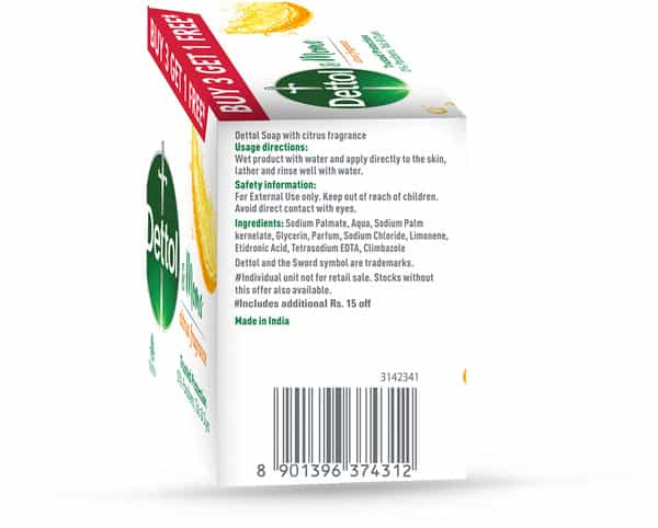 Dettol & Moms Bathing Soap Citrus - 75Gm ( Buy 3 Get 1 )