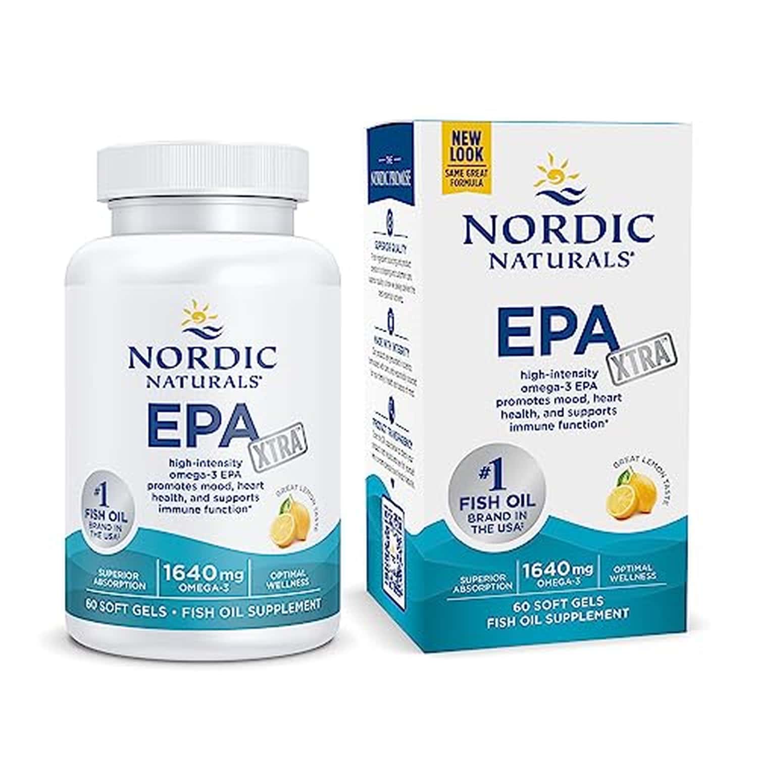 Nordic Naturals Epa Xtra 1640 Mg Omega-3 Fish Oil With Epa & Dha Supplement 60 Softgels