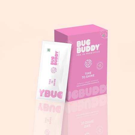 Bug Buddy Time To Shine | For Glowing Skin/Acne Reduction & Healthy Hair | 15 Days Pack