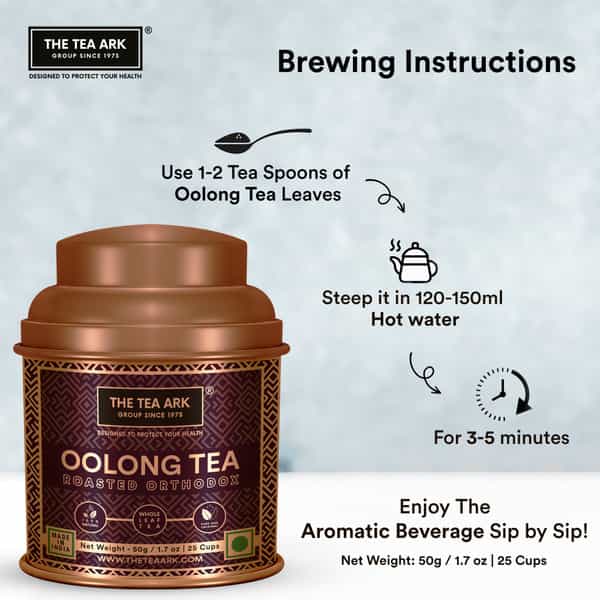 The Tea Ark Oolong Tea Leaves (50G) | Roasted Orthodox Oolong Herbal Tea For Overall Wellbeing