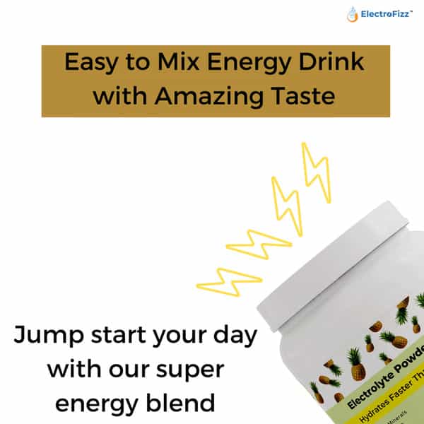 Electrofizz Hydration Energy Powder For Workout For Men And Women- Pineapple Flavour 1 Kg Jar
