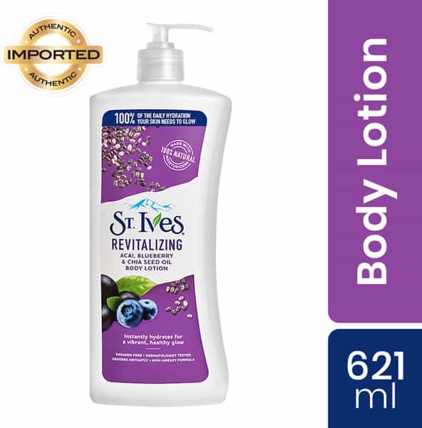 St Ives Revitalizing Acai Blueberry & Chia Seed Oil Body Lotion- 621Ml