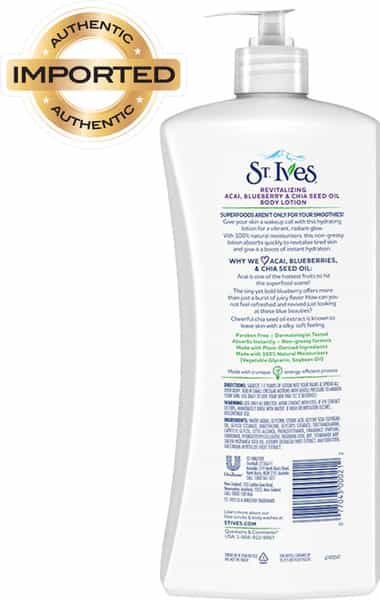 St Ives Revitalizing Acai Blueberry & Chia Seed Oil Body Lotion- 621Ml