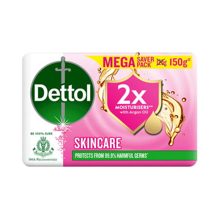 Dettol Skincare Mega Saver Pack 2x Moisturisers Soap 150gm