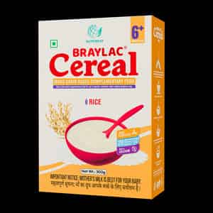 Braylac Cereal Rice | 300 G | Bag In Box | For 6 To 24 Months Baby