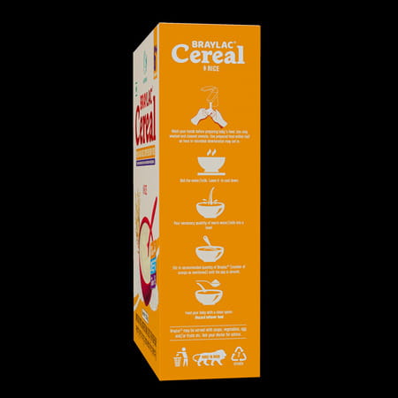 Braylac Cereal Rice | 300 G | Bag In Box | For 6 To 24 Months Baby