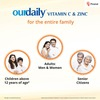 Ourdaily Vitamin C ( 500Mg ) & Zinc Chewable Tablets-Builds Immunity - Lemony Orange- 15 Tablets