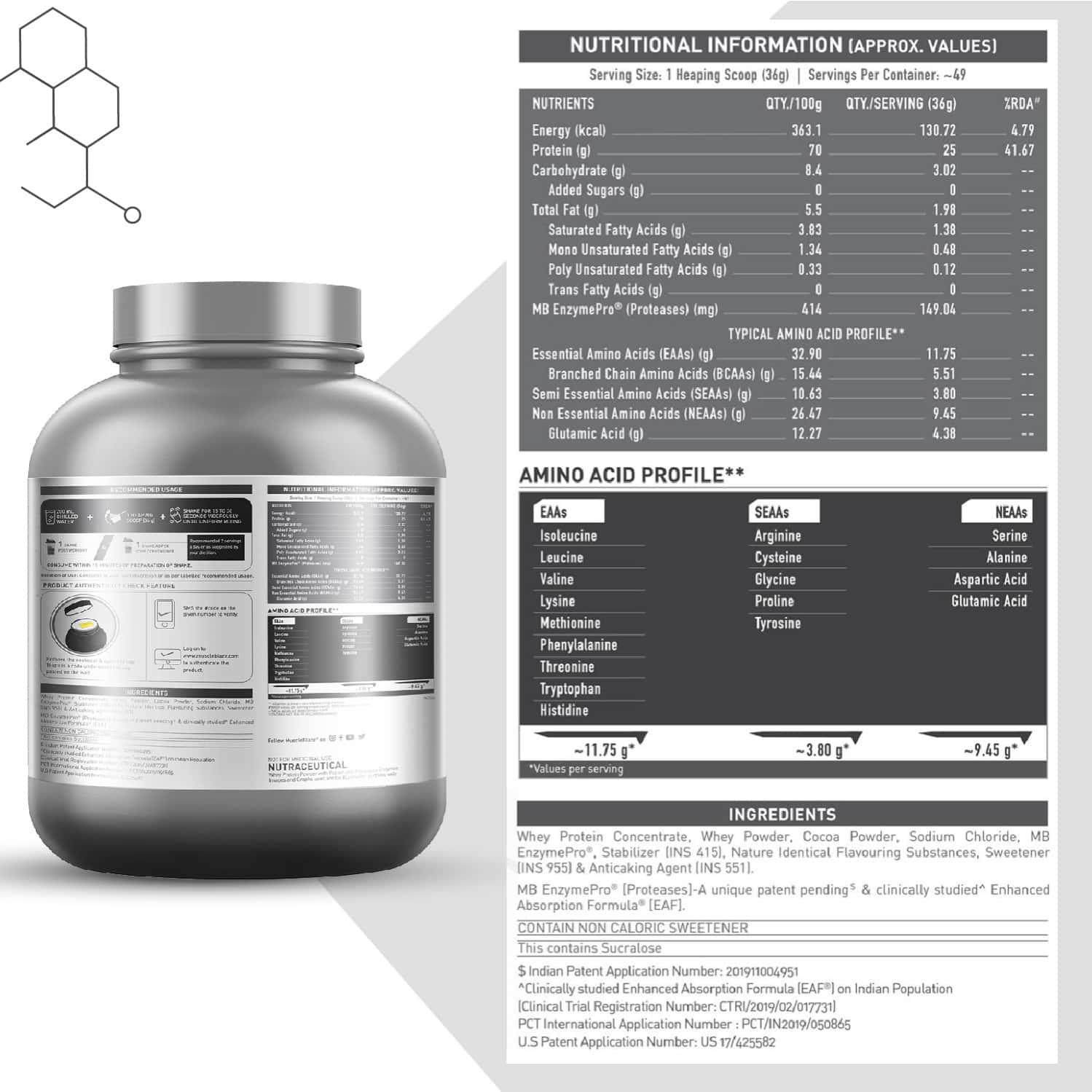 Buy MUSCLEBLAZE BIOZYME PERFORMANCE WHEY PROTEIN, LABDOOR USA CERTIFIED