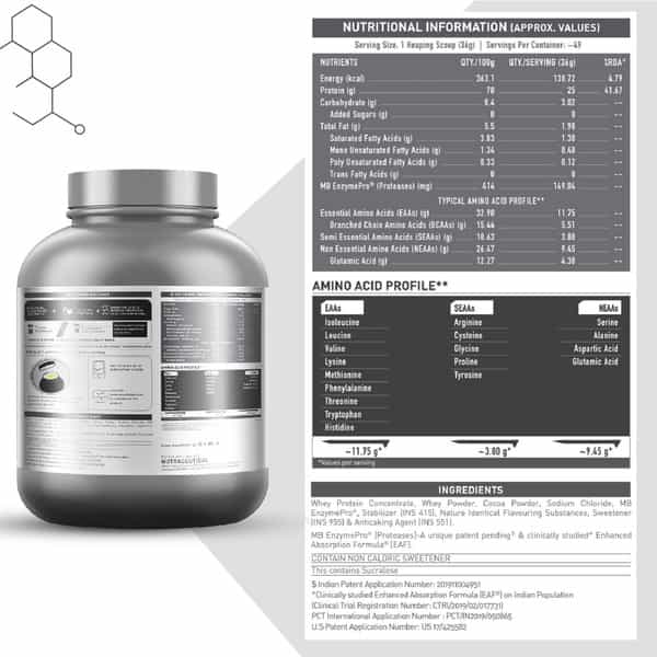 Muscleblaze Biozyme Performance Whey Protein (Rich Chocolate | 1.75 Kg / 3.85 Lb)