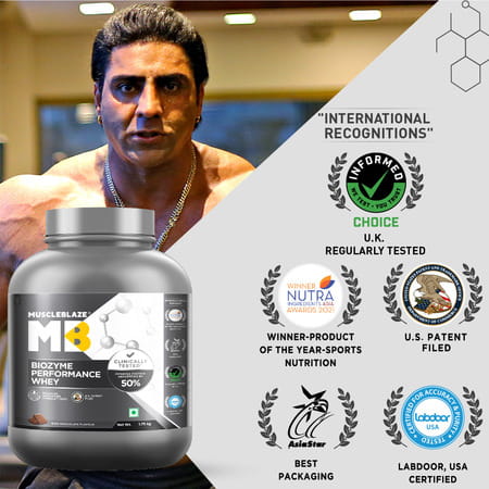 Muscleblaze Biozyme Performance Whey Protein (Rich Chocolate | 1.75 Kg / 3.85 Lb)
