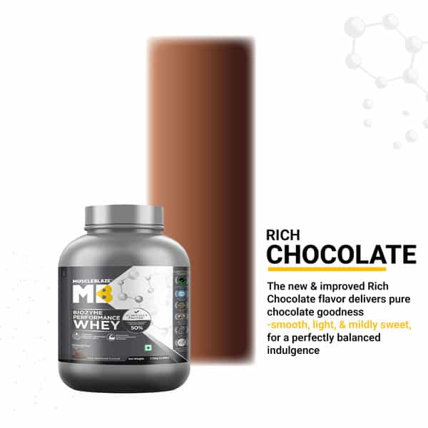 Muscleblaze Biozyme Performance Whey Protein (Rich Chocolate | 1.75 Kg / 3.85 Lb)