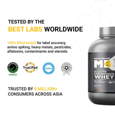 Muscleblaze Biozyme Performance Whey Protein (Rich Chocolate | 1.75 Kg / 3.85 Lb)