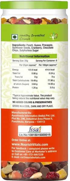 Nourishvitals Seed & Fruit Mix - Fruit Fusion - Breakfast / Snacks Trail Mix 150 Gm
