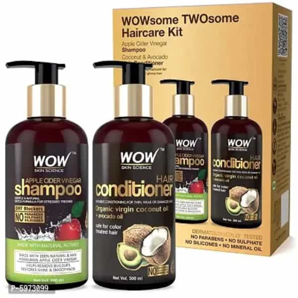 Wow Apple Cider Vinegar Shampoo + Wow Hair Conditioner Set 300 Ml
